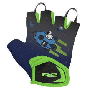 R2 Voska Kids Bike Gloves, Blue/Green