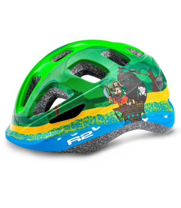 R2 Bunny Kids Helmet, Green Pirate