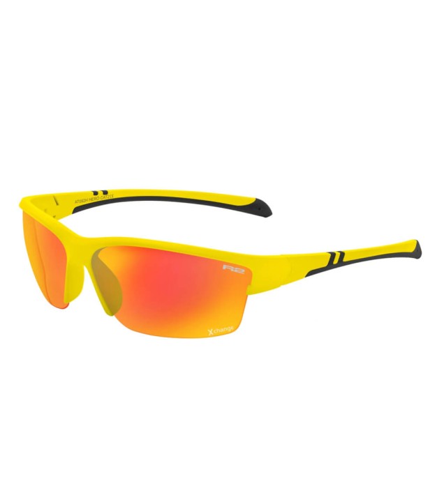 R2 Hero Kids Sport Sunglasses, Grey, Yellow